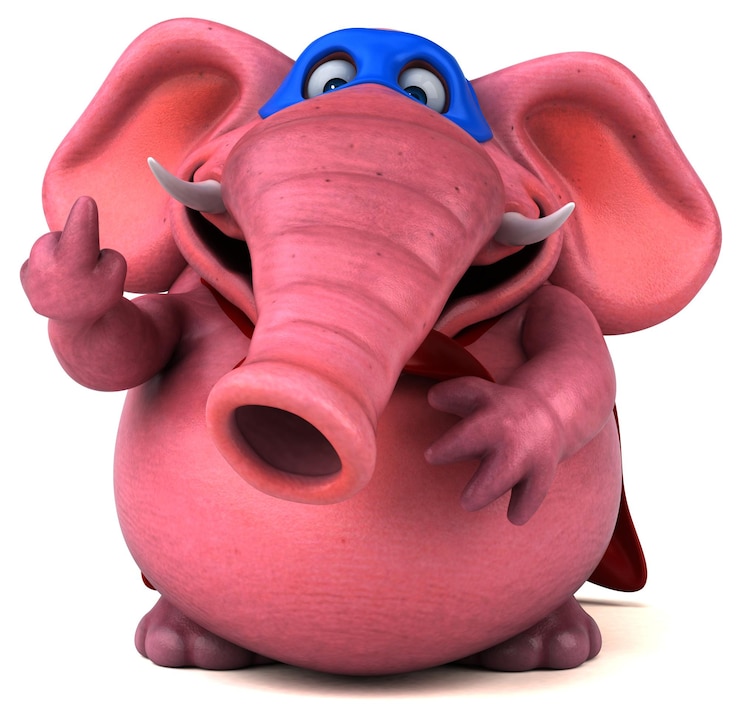 Gratis Foto leuke 3d-tekenfilmillustratie van een olifantensuperheld