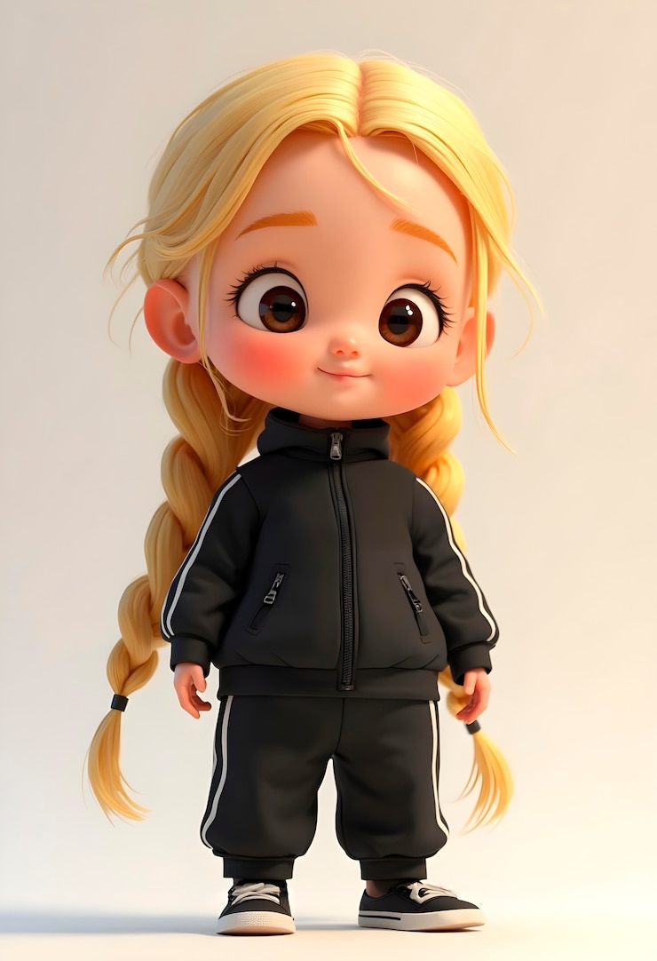 Gratis Foto leuke cartoon kind poseert portret