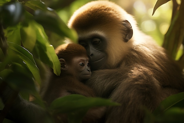 Gratis foto leuke gibbon in de natuur