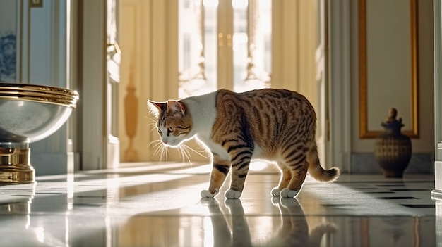 Leuke harige kat binnenshuis