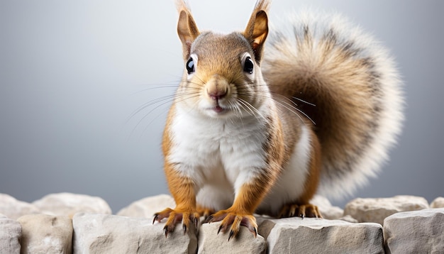 Leuke kleine zoogdier fluffy bont kijken naar camera snor geschapen door kunstmatige intelligentie