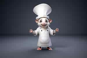 Gratis foto leuke possum met koken outfit