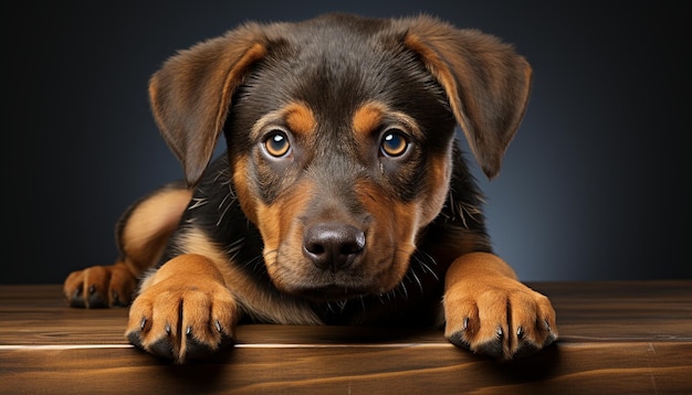 Gratis foto leuke puppy zit te kijken naar camera raszuivere duitse herder gegenereerd door kunstmatige intelligentie