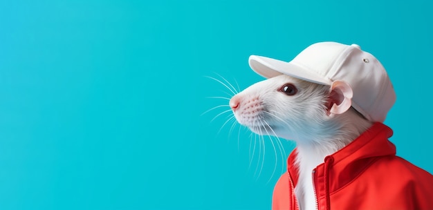 Leuke rat die kleren draagt in de studio