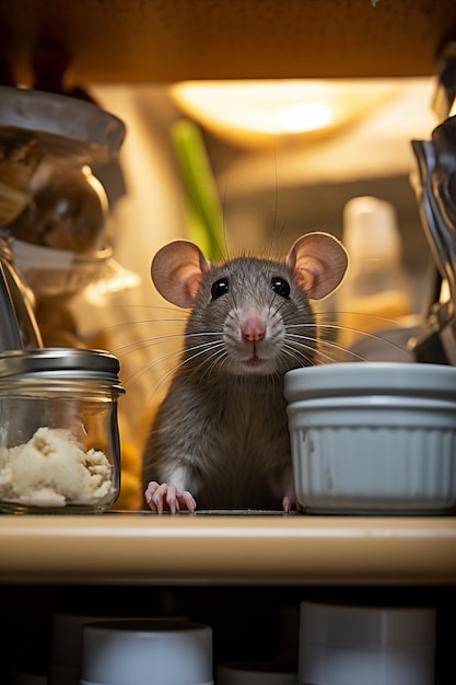 Leuke rat in de keuken