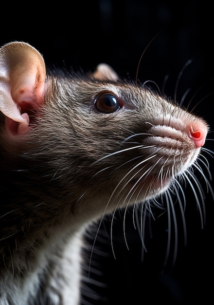 Gratis foto leuke rat poseren in de studio