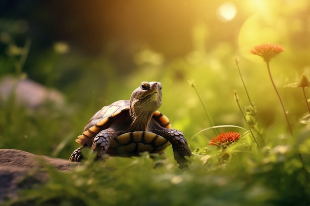 Gratis foto leuke schildpad in bos