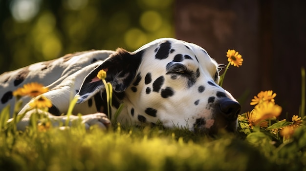 Gratis foto leuke slapende hond gegenereerd