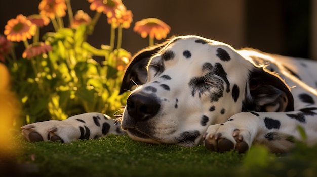 Gratis foto leuke slapende hond gegenereerd