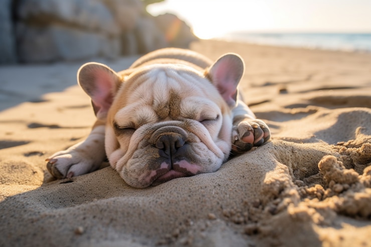 Gratis Foto leuke slapende hond gegenereerd