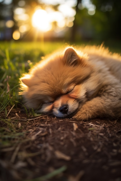 Gratis foto leuke slapende hond gegenereerd