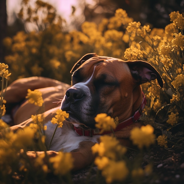 Gratis foto leuke slapende hond gegenereerd