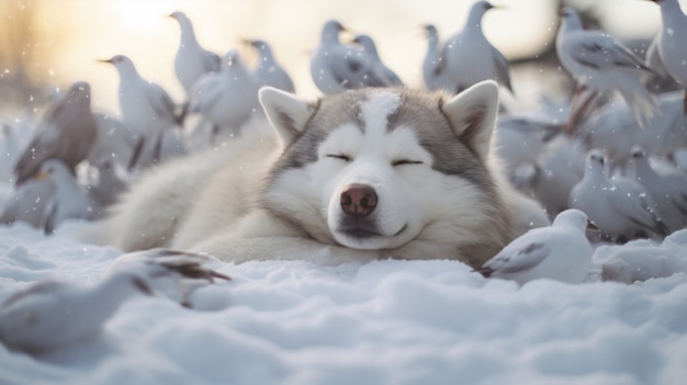 Gratis foto leuke slapende hond gegenereerd