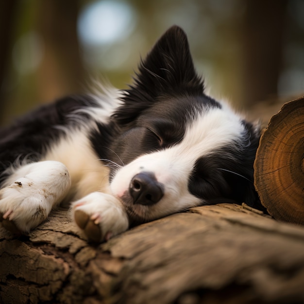 Gratis foto leuke slapende hond gegenereerd