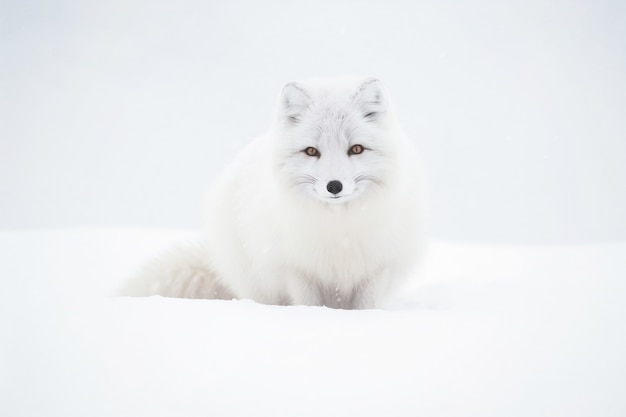 Leuke vos met sneeuw buiten