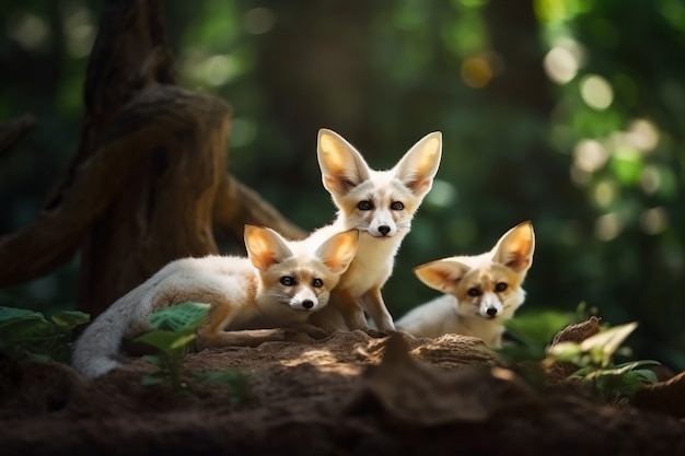 Leuke vossen in de natuur