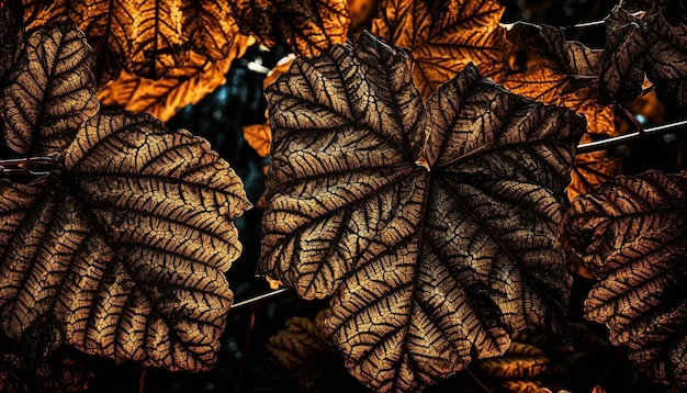 Gratis foto levendig herfstgebladerte creëert een verbluffende natuurlijke achtergrond gegenereerd door ai