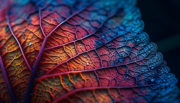 Levendige bladkleuren laten de organische groei van de natuur zien, gegenereerd door ai