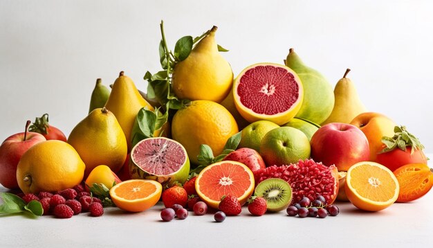 Levendige citruscollectie rijp en sappig fruit gegenereerd door AI