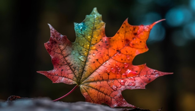 Levendige herfstkleuren op japanse esdoorn generatieve ai