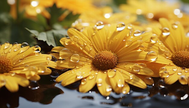 Gratis foto levendige kleuren van de natuur, een met dauw gekust gerbera-madeliefje in de zomer, gegenereerd door kunstmatige intelligentie