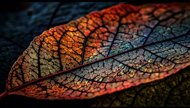 Gratis foto levendige kleuren van herfstbladeren op de bosbodem gegenereerd door ai