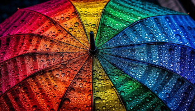 Gratis foto levendige kleuren van regendruppels op achtergronden gegenereerd door ai