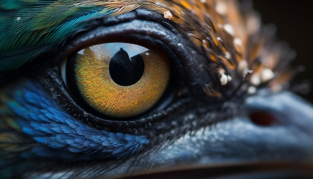 Gratis foto levendige pauwenveren tonen de schoonheid van de natuur in kleuren gegenereerd door ai