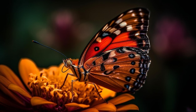 Levendige vlindervleugel toont natuurlijke schoonheid en elegantie gegenereerd door AI