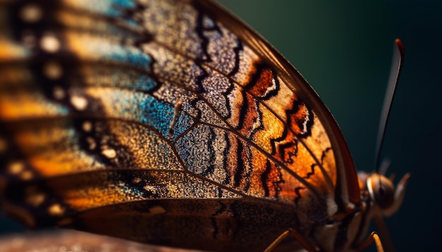 Gratis foto levendige vlindervleugel toont schoonheid in de natuur gegenereerd door ai