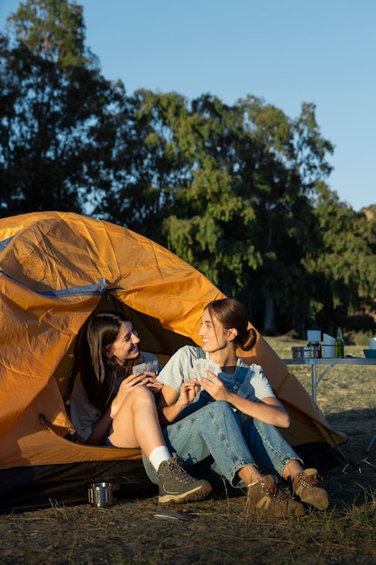 Levensstijl van mensen die op de camping wonen