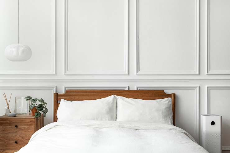 Gratis Foto licht en schoon moderne slaapkamer in scandinavische stijl