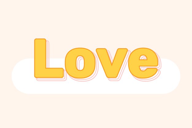 Liefdestekst in gelaagd lettertype
