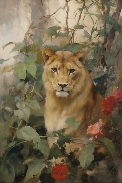 Lions digitale kunststijl