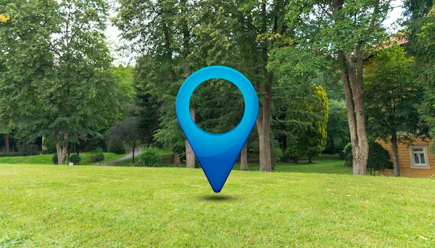 Locatiesymbool met landschapsachtergrond