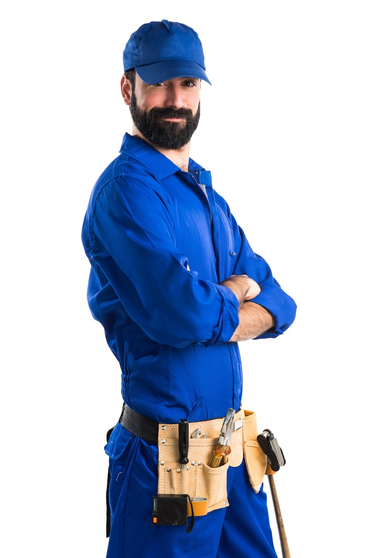 Gratis Foto loodgieter met zijn armen gekruist