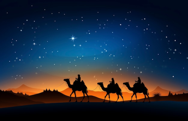 Gratis foto los reyes magos epiphany cartoon illustratie