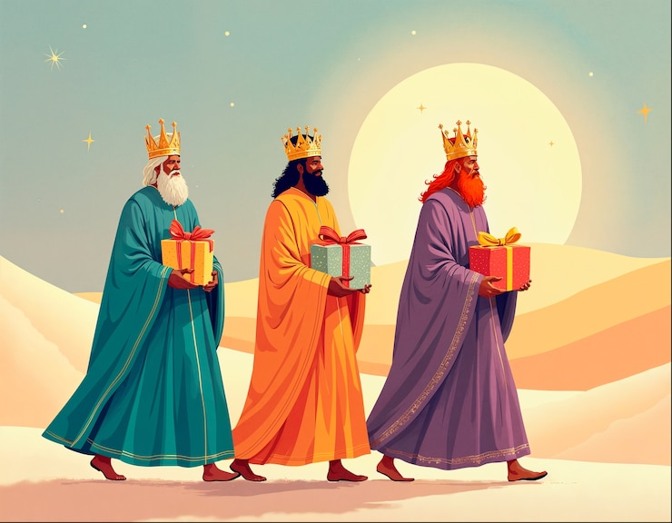 Gratis Foto los reyes magos illustratie