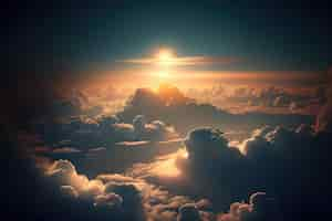 Gratis foto lucht boven de wolken filmische wolken wallpaper 5