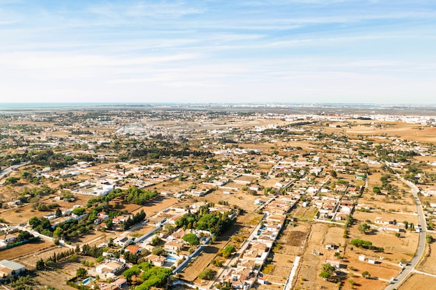 Luchtfoto naar landelijke landschap afstandsschot