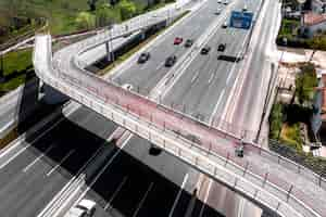 Gratis foto luchtfoto's met auto's op straat