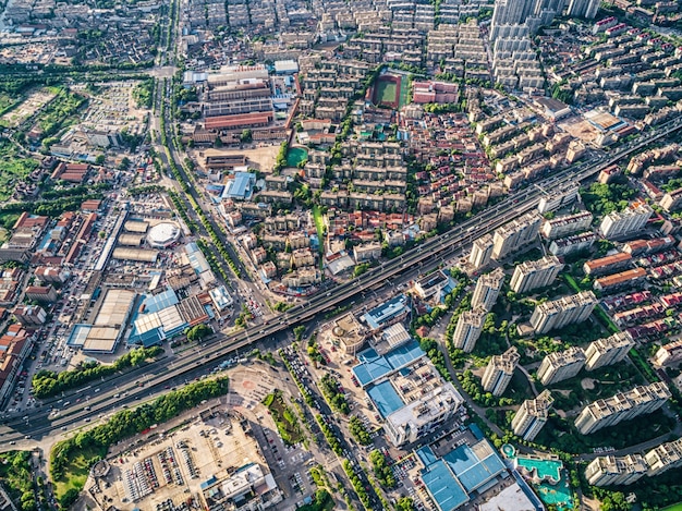 Luchtfoto van chinese stad