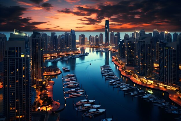 Luchtfoto van de stad aan het water