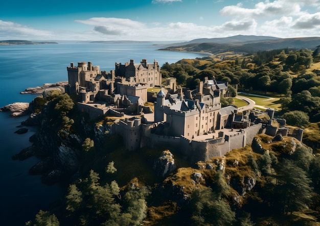 Gratis foto luchtfoto van de stad aan het water