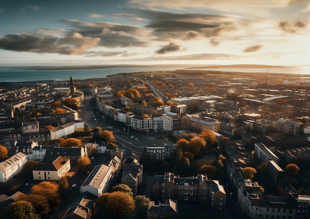 Luchtfoto van de stad