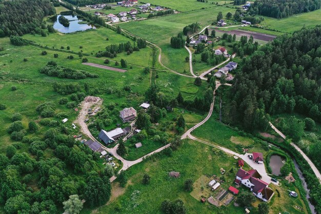 Luchtfoto van dorp