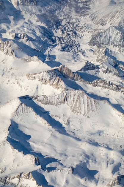 Luchtfoto van sneeuwberg