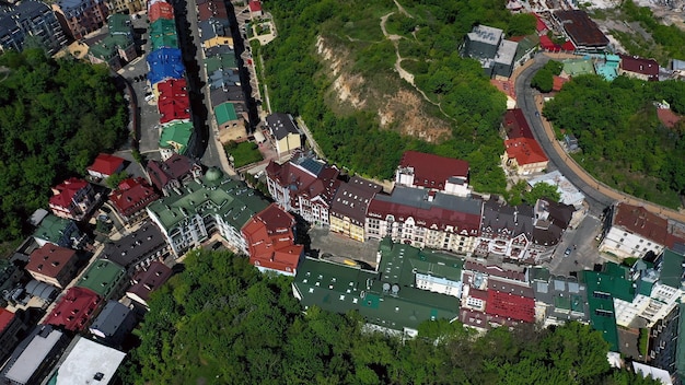 Luchtfoto van Sofia Square en Mykhailivska Square in Kiev, Oekraïne