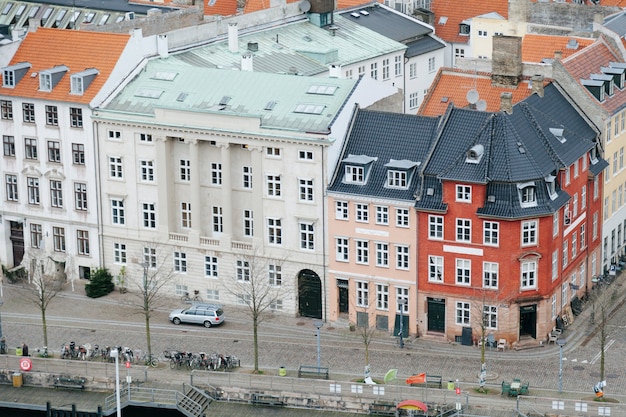 Luchtfoto van stadsgebouwen