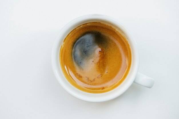 Luchtfoto van warme koffie